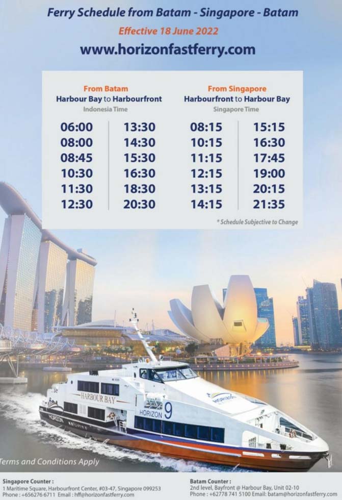 Horizon Ferry Schedule 2022